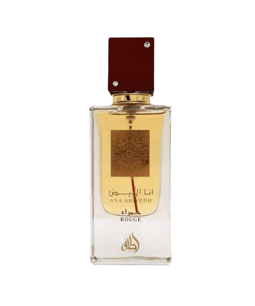 Lattafa Ana Abiyedh Rouge Perfume is a captivating fragrance that transports you to the enchanting world of the Arabian Nights.