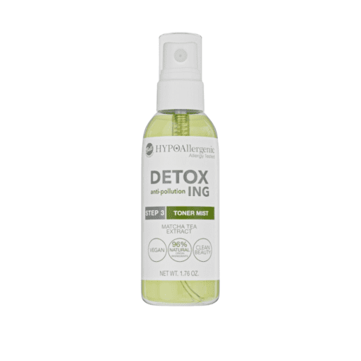 Nourish and protect your skin effortlessly with Bell Hypoallergenic Detoxing Toner Mist. This fragrance-free mist contains hyaluronic acid, aloe vera leaf juice, and Matcha extract to moisturize, hydrate, and enhance elasticity. Vitamin B3 evens out skin tone and strengthens the skin barrier. With 96% natural ingredients, Clean Beauty endorsement, and dermatologist testing, it's an essential step in your evening skincare routine