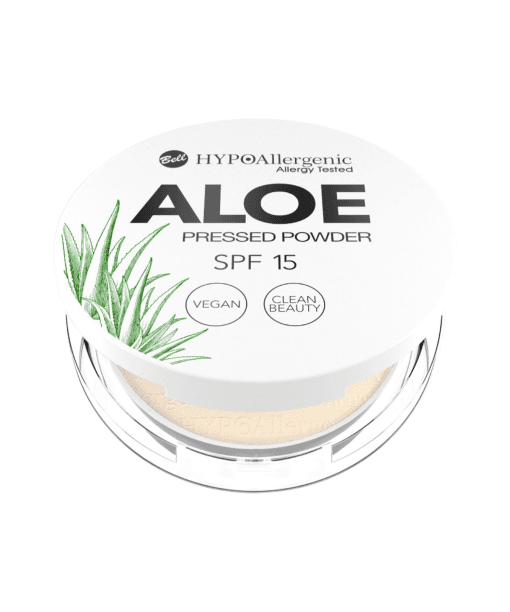 Elevate your makeup game with Bell's Hypoallergenic Aloe Pressed Powder SPF 15. This innovative formula not only sets your makeup with a matte finish but also nourishes your skin with aloe leaf extract. With SPF 15 protection and easy application, it's the perfect on-the-go companion. Available in 4 shades, suitable for all skin tones. Discover the fusion of beauty and care today.