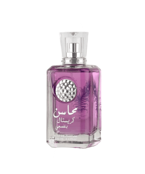 Unveil the timeless allure of Mahasin Crystal Violet by Lattafa Perfumes, a floral-woody fragrance that captivates women with its charm and elegance inspired by the richness of eastern cultures. Embark on a sensory journey through sensuality and tradition as each note weaves a tapestry of emotions reminiscent of ancient heritage and splendor. This extraordinary fragrance opens with a burst of luscious blackcurrant, bergamot, tangerine, and apple notes, infusing a refreshing and invigorating start. The heart of the scent unveils a delicate floral symphony, featuring jasmine, freesia, gardenia, and lily-of-the-valley, evoking a sense of grace and sophistication. As the fragrance settles, the base notes of musk, vanilla, and ambergris create a warm and alluring trail that lingers throughout the day. Make Mahasin Crystal Violet your signature scent, enveloping yourself in its captivating embrace that leaves a lasting impression on everyone around you. This 100ml fragrance by Lattafa Perfumes complements both casual wear and special occasions, making it a versatile and delightful addition to your collection.