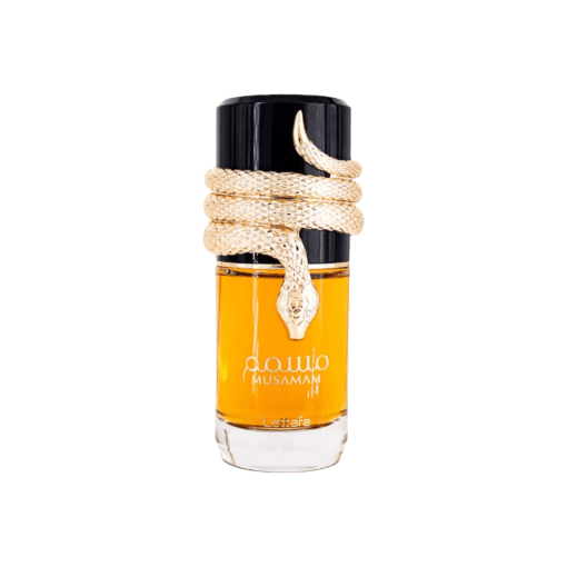 Indulge in the mesmerizing allure of Musamam by Lattafa, a passionate and fiery oriental opus that leaves a dark, lingering remnant on your skin. Discover the rich blend of Italian Mandarin, Lavender, Saffron, and more, creating a voluptuous fragrance that defines sophistication and charm