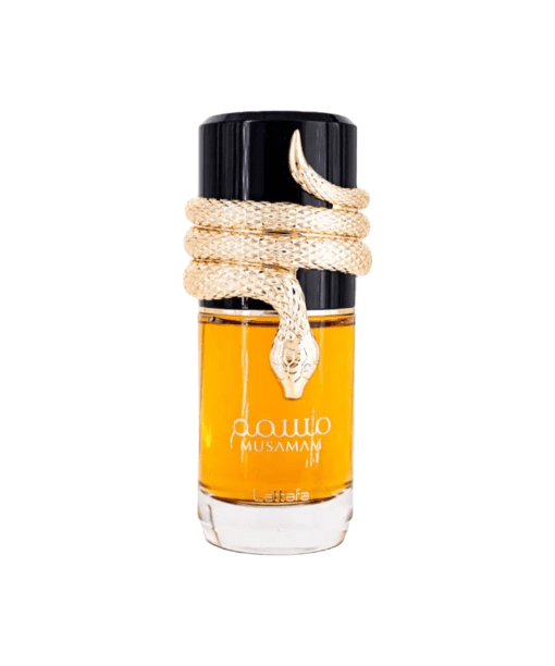 Indulge in the mesmerizing allure of Musamam by Lattafa, a passionate and fiery oriental opus that leaves a dark, lingering remnant on your skin. Discover the rich blend of Italian Mandarin, Lavender, Saffron, and more, creating a voluptuous fragrance that defines sophistication and charm