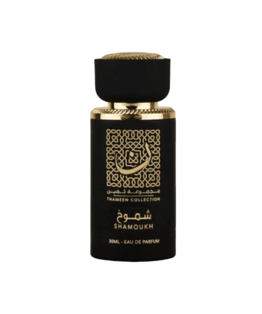 Discover the Allure of Shamoukh (Thameen Collection) Perfume by Lattafa. Immerse yourself in an Enchanting Olfactory Journey, blending Oriental and Woody Accords with Floral and Balsamic Essence. A Majestic and Captivating Fragrance!