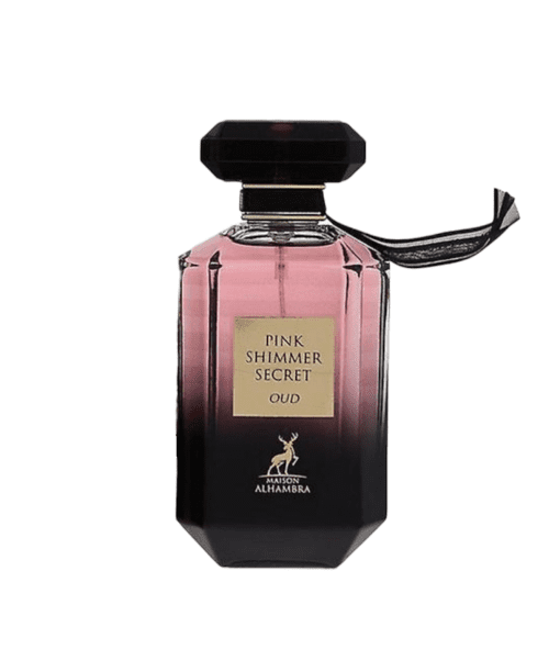 Elevate Your Senses with Pink Shimmer Secret Oud - A Captivating Oriental Arabic Fragrance by Maison Alhambra. Unleash the Allure of Opulence and Elegance in Every Spritz of This Luxurious Perfume Crafted Exclusively for Women. Indulge in the Sensory Adventure of Saffron, Mandarin Orange, Violet Leaves, White Suede, Peony, Oud Wood, and Ambroxan