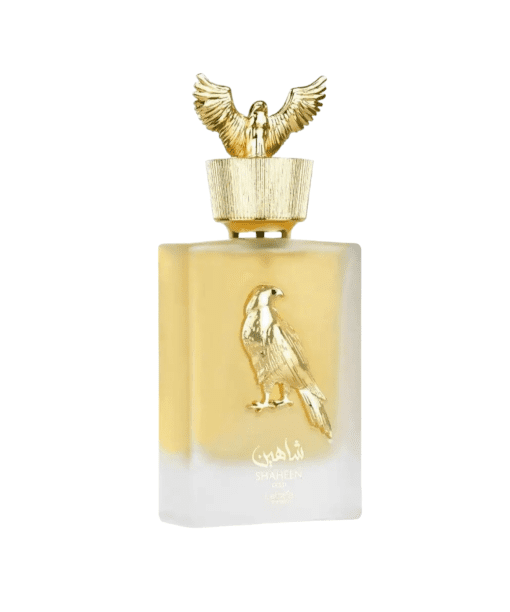 Experience the epitome of luxury with Shaheen Gold Perfume Eau de Parfum 100ml by Lattafa Pride. This fragrance beautifully combines the opulence of gold with the timeless symbolism of birds soaring into the sky, representing freedom and eternity. As you embark on a captivating olfactory journey, you'll be greeted by a lively burst of citrus notes that invigorate the senses. This vibrant opening gradually gives way to a warm and harmonious floral bouquet, leaving a lasting and enchanting trail on your skin. Shaheen Gold isn't just a perfume; it's a symbol of enduring allure and the freedom to rise above. Immerse yourself in this extraordinary experience today.