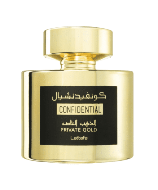 Unlock the world of Confidential Private Gold Eau de Parfum from Lattafa Perfumes. Dive into a captivating symphony of sweet and tropical notes, from the exotic blend of peaches and passion fruit to the elegant embrace of lily of the valley. This expressive fragrance leaves an enduring mark with its velvety, musky base notes of musk, vanilla, sandalwood, and more. Perfect for any occasion, it exudes a powerful sillage, making a lasting impression. Immerse yourself in the multi-faceted world of fruity, sweet, musky, powdery, and tropical accords woven into this extraordinary perfume.