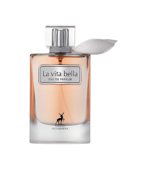 Maison Alhambra introduces La Vita Bella—a fragrance that unfolds like a captivating symphony of scents. The enchanting composition begins with a magical duo of ripe pear and tangy blackcurrant, intricately interwoven with the delicate essence of orange blossoms, creating an initial serenade that embraces the senses romantically.