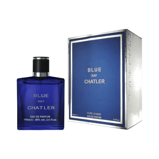 Chatler Blue Ray ( inspired by Blue ) Introducing Chatler Blue Ray 100ml Eau de Parfum by Chatler – a composition that unfolds with an invigorating aromatic freshness and gracefully lingers into warmth. Immerse yourself in the allure of this powerful and refined fragrance, capturing the essence of determination. Each spray encapsulates a journey through an aromatic landscape, leaving an indelible mark of sophistication. Elevate your presence with Blue Ray – a fragrance that resonates with strength and purpose. MEN Size : 100ml Top Notes: grapefruit, mint, pink pepper, nutmeg, ginger, cedar, jasmine, vetiver Heart Notes: cedar, vetiver, ginger, jasmine Base Notes: patchouli, Franken frankincense, sandalwood, labdanum Check out more from our Fragrances range. BRANDS – belecoboom.ie SALES – belecoboom.ie