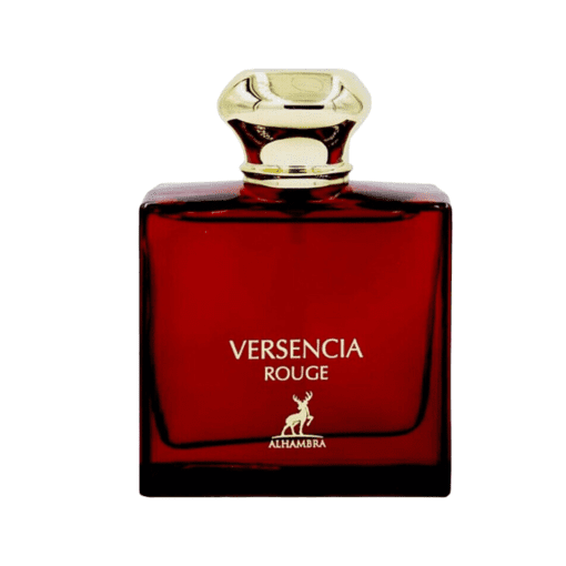 Discover the dynamic freshness of Versencia Rouge by Maison Alhambra, a captivating woody fragrance for men.