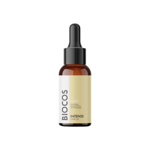 Revitalize hair with Biocos Intense Hair Oil, a natural blend of oils for nourished, shiny locks.