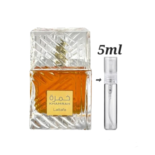 Lattafa Khamrah 5ml decants, luxury fragrance samples in Ireland.