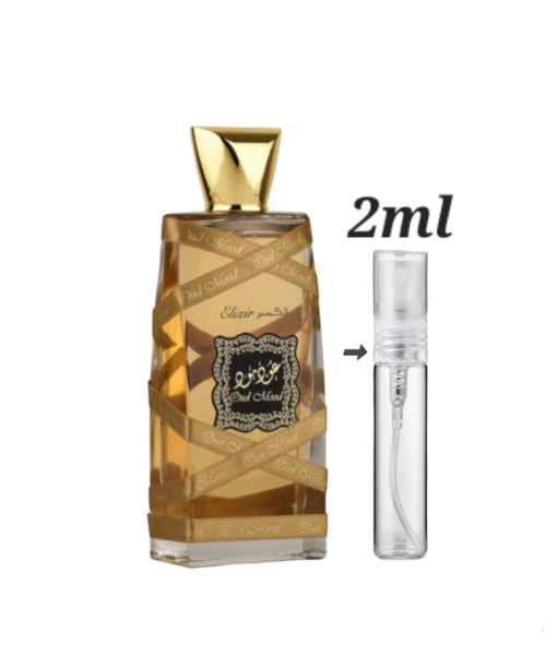 Lattafa Oud Mood Elixir 2ml decants, Arabian perfume testers, best price, worldwide shipping.