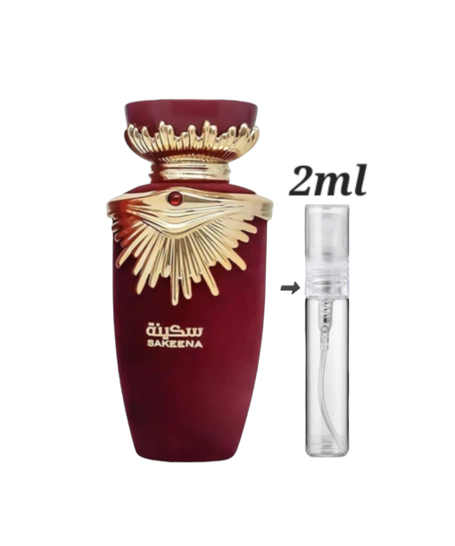 Lattafa Sakeena 2ml decants, luxury sweet perfume with worldwide shipping.